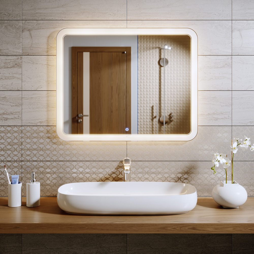 Зеркало в ванную с подсветкой белое 80х80 см Vanda Lux ALAVANN VANDA LUX 303907 Белый  - Вид №1