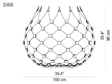 LUCEPLAN Светодиодный подвесной светильник из поликарбоната и стали Mesh sun-id-1370894 - Вид №8