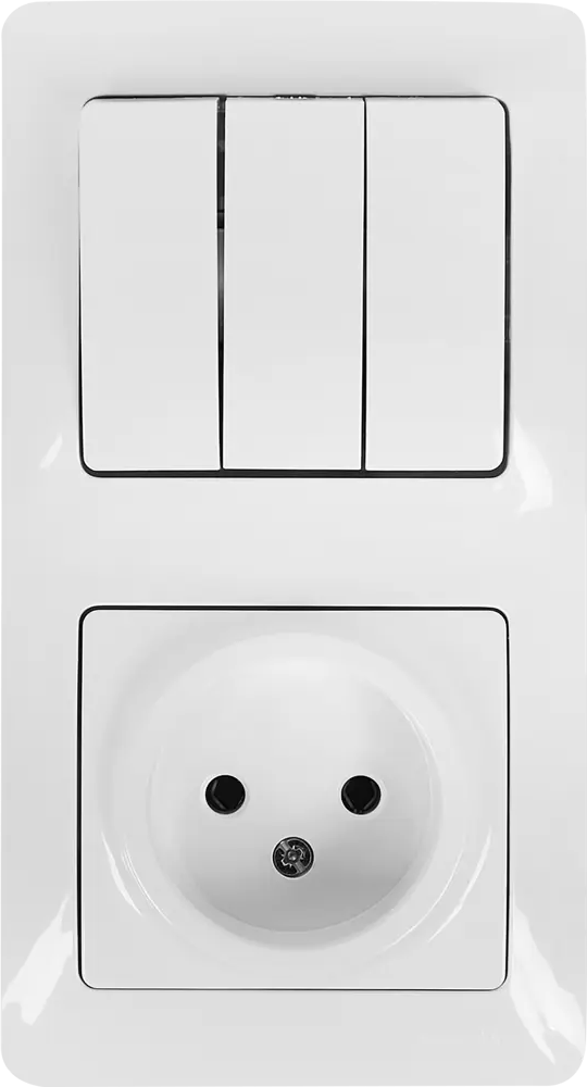 Schneider Electric Glossa — комбинированная розетка с трехклавишным выключателем 86710710