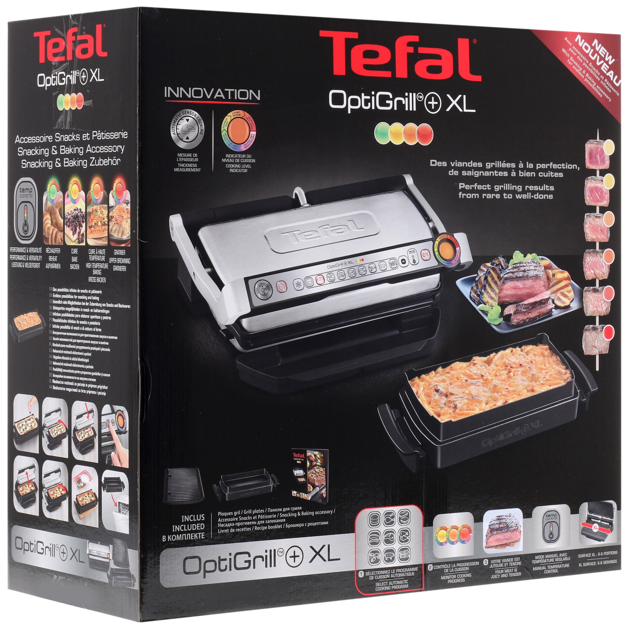 1662191 Гриль Tefal Optigrill+ XL GC724D12 серебристый STDN-0138828 - Вид №9