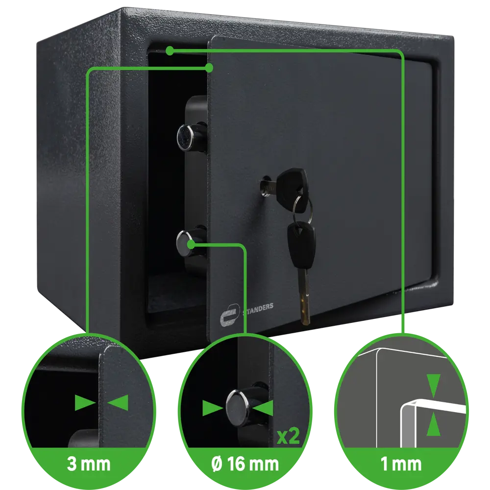 Сейф Standers 15/16 л с ключевым замком 35x23x25 см сталь STLM-2044661 - Вид №5