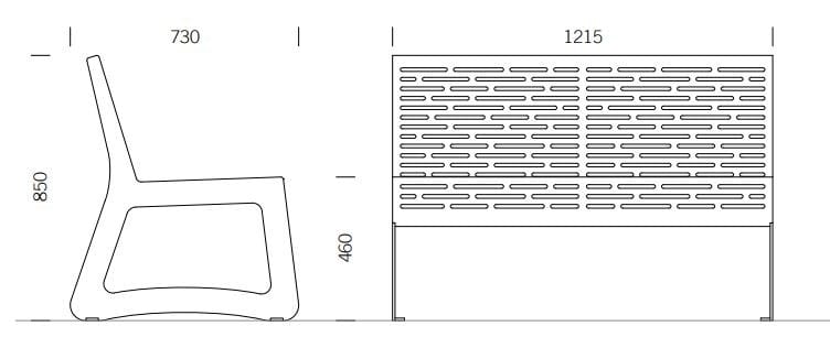 Скамья из нержавеющей стали со спинкой BENKERT BANKE Chalidor ARCH-00090824 - Вид №3