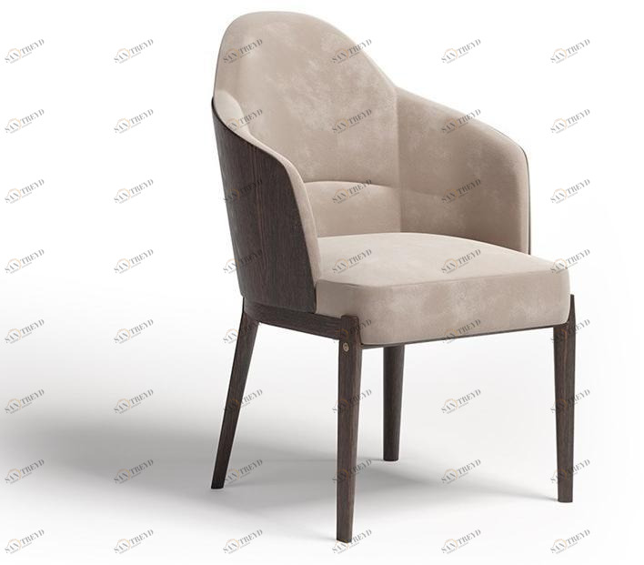 Paolo Castelli Кожаное и деревянное кресло с подлокотниками sun-id-1399028