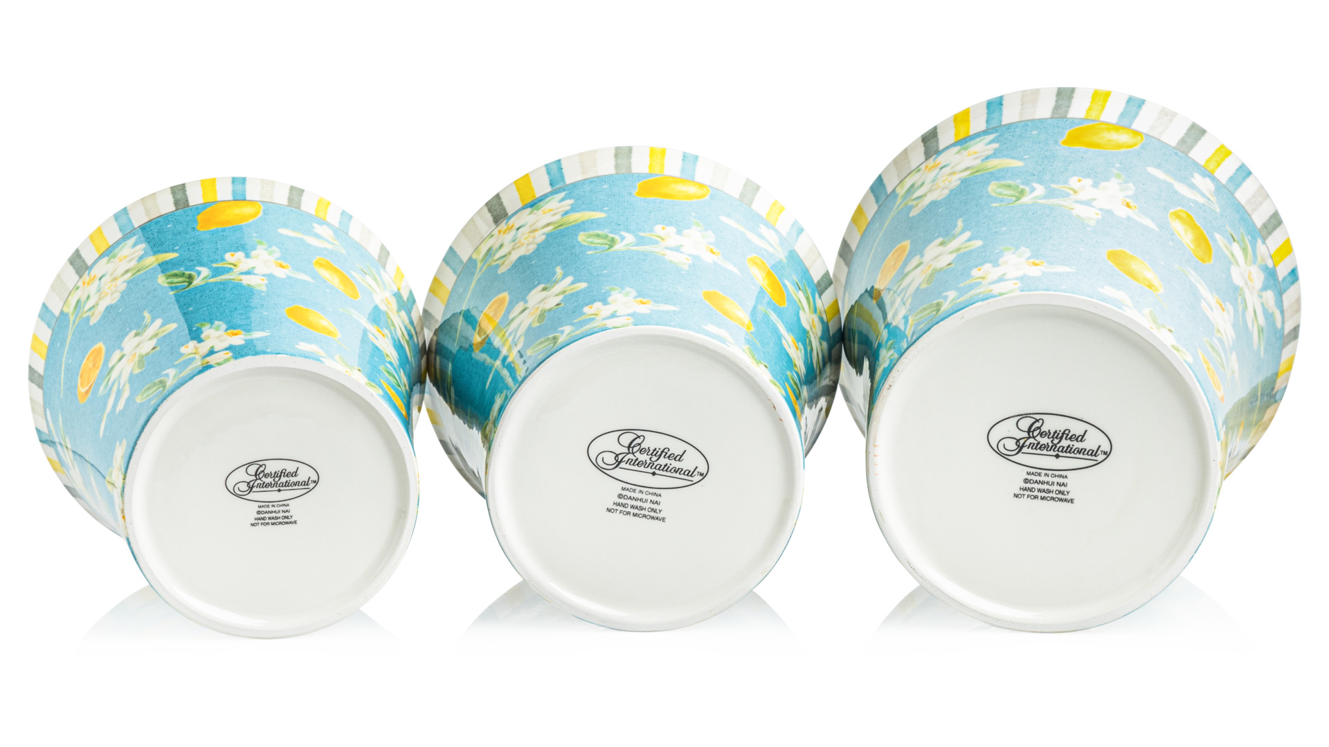 10652484 Certified International Набор банок для печенья Certified Int. Лимоны (1,4л, 1,7л, 3,1л), керамика, 3шт Керамика  - Вид №3