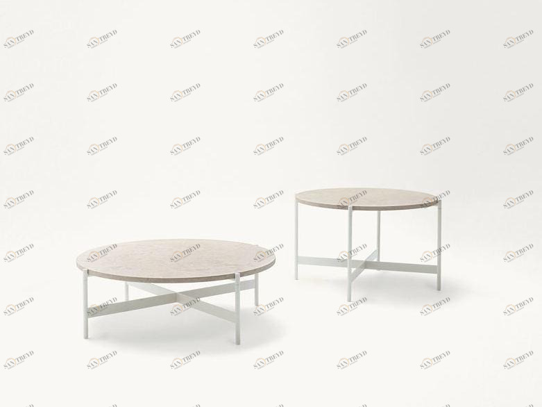 Paola Lenti Низкий круглый журнальный столик из натурального камня Heron sun-id-1399599