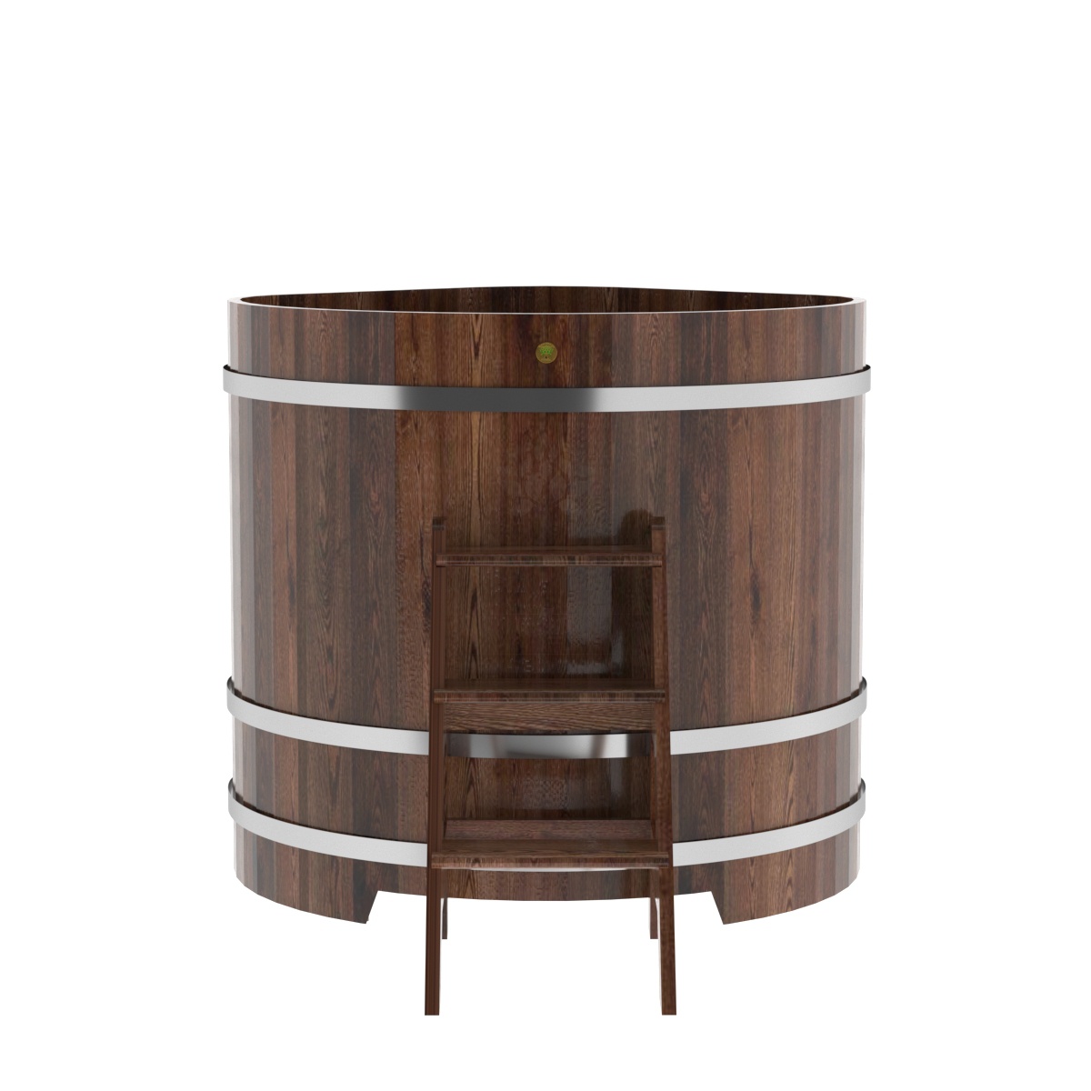 1235 Купель угловая из лиственницы 1,19х1,19х1,2 морёная премиум Alyarus  - Вид №3