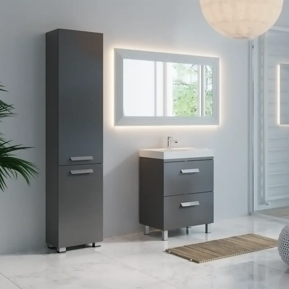 Тумба под раковину напольная Hilton 60 см цвет графит VIGO STLM-2047867 - Вид №5