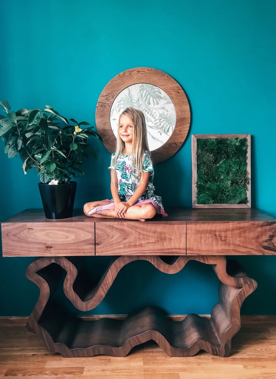 Консоль черная с деревянными ящиками "Эклер 2.0" ODINGENIY  178451 Бежевый;черный  - Вид №4