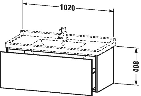 LC616601212 L-Cube Тумбочка подвесная Дуб брашированный, натуральный шпон Duravit - Вид №1