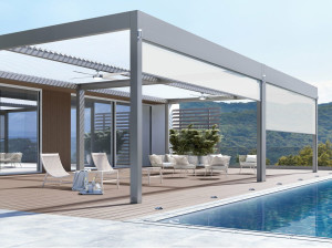 Самонесущая биоклиматическая пергола из алюминия с поворотными пластинами