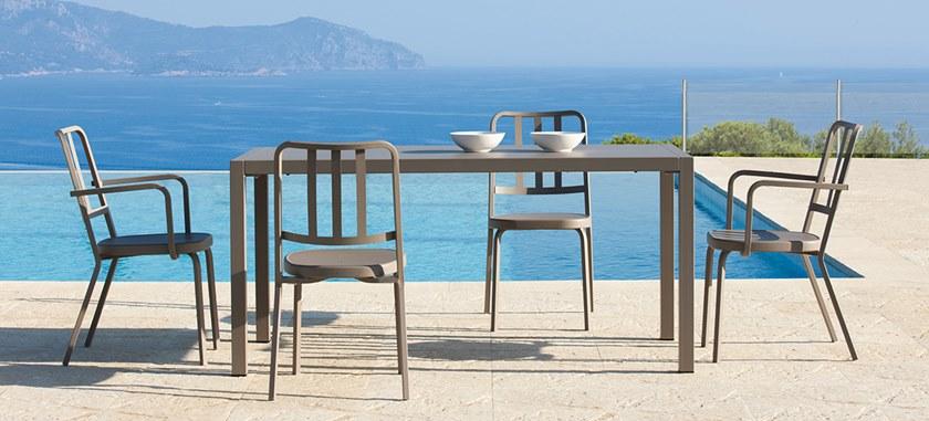 Прямоугольный металлический садовый стол штабелируемый Quatris Santreyd sun-id-1432098 - Вид №7