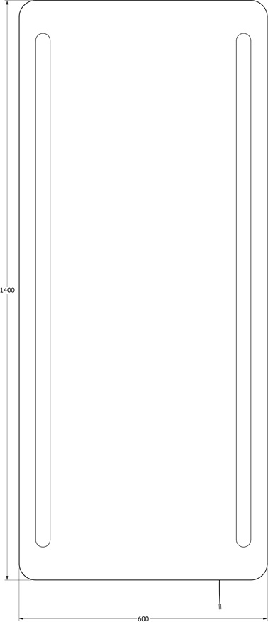 LIN-B2 9319 Зеркало с 2-мя встроенными LED-светильниками 24 W ELLUX Linea LED - Вид №1