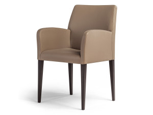 Кожаный стул с подлокотниками