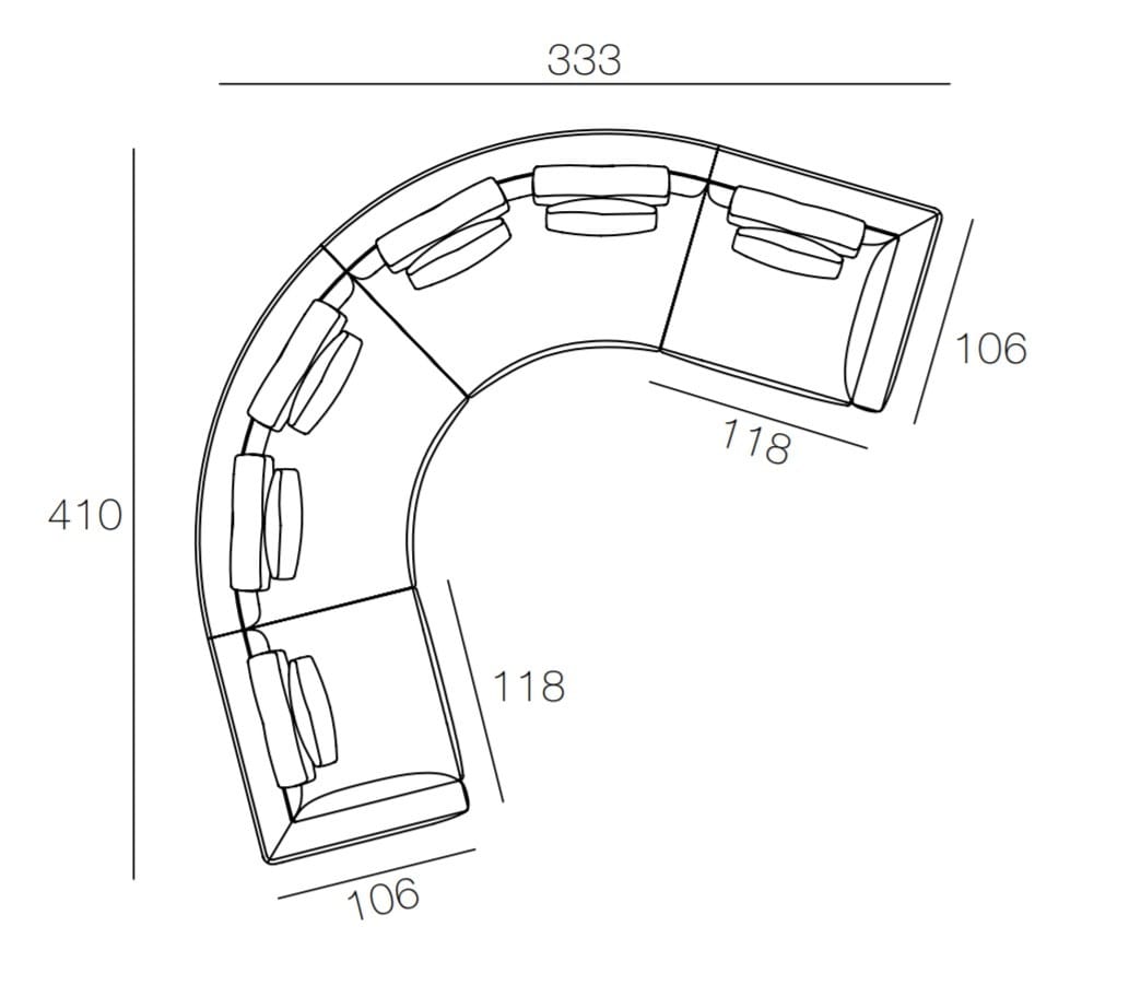 5-местный изогнутый диван CTS SALOTTI Capetown ARCH-00149277 - Вид №4