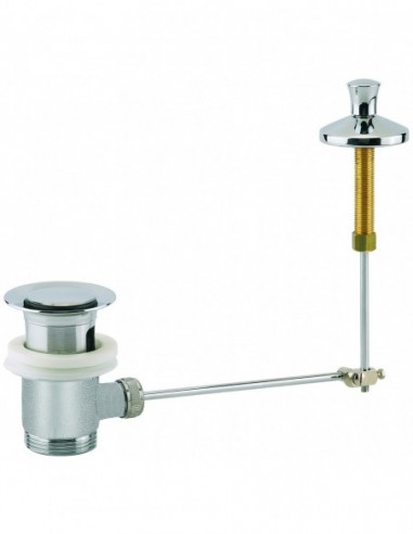 100100 008 00  Выдвижной слив для умывальника, тяга вертикально, затяжка 40/48 мм Valentin Матовый Никель  - Вид №1