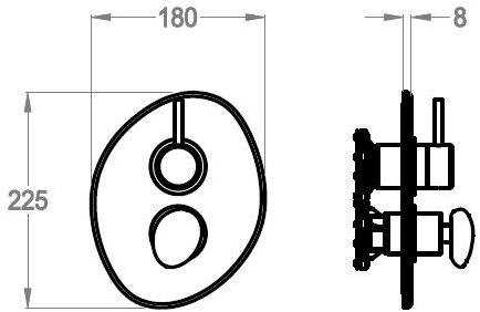 Fir Italia Смеситель для душа с переключателем Synergy stone 95 9550188 - Вид №1