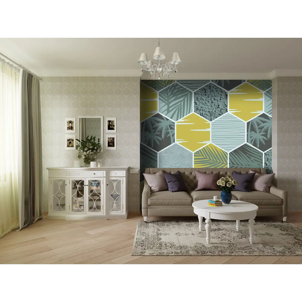 Фотообои «‎Тропическая мозаика»‎ 3D флизелиновые 300x270 см L13-118 FBRUSH 3D FLIZART STLM-2065108 - Вид №1