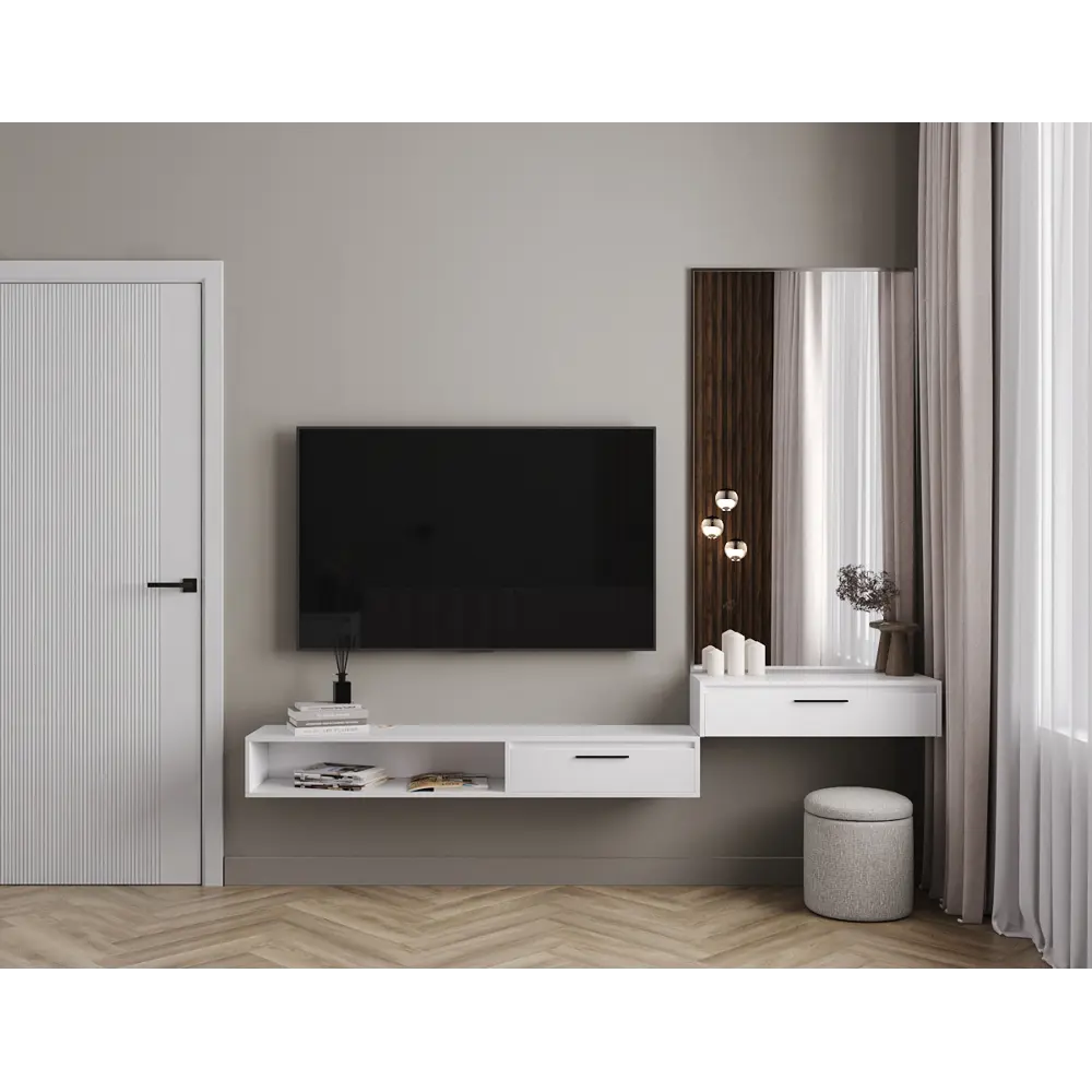 Консоль Лион 80x20x30 см ЛДСП цвет белый Santreyd STLM-2029594 - Вид №6