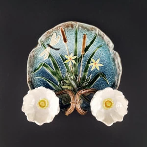 Блюдо для закусок (с двумя кувшинками) Бирюза/Салатовый