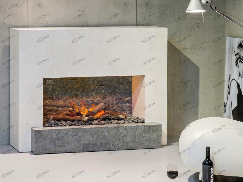 BRITISH FIRES Реконструированный электрический камин из каменной стены без дымохода sun-id-1406074