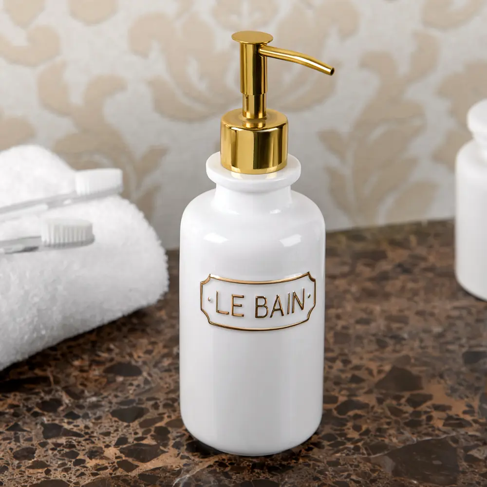 Дозатор для жидкого мыла Wess Le Bain Blanc цвет золотой STLM-2209868 - Вид №1