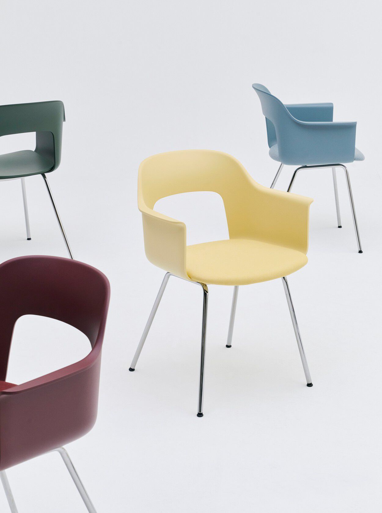 Полипропиленовый стул с подлокотниками с открытой спинкой Hay макет ARCH-00062765 - Вид №76