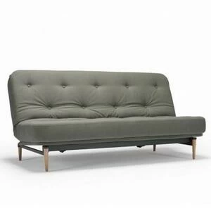 Диван Colpus с матрасом Comfort Spring Button и ножками их светлого дерева, серо-коричневый