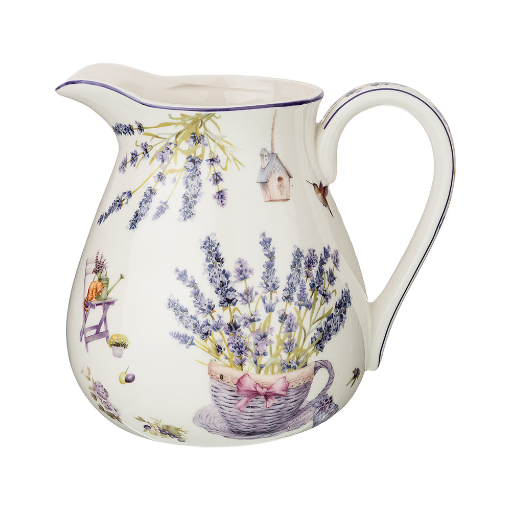 104-591 Посуда фарфоровая Лаванда прованс кувшин 1200 мл Lefard 