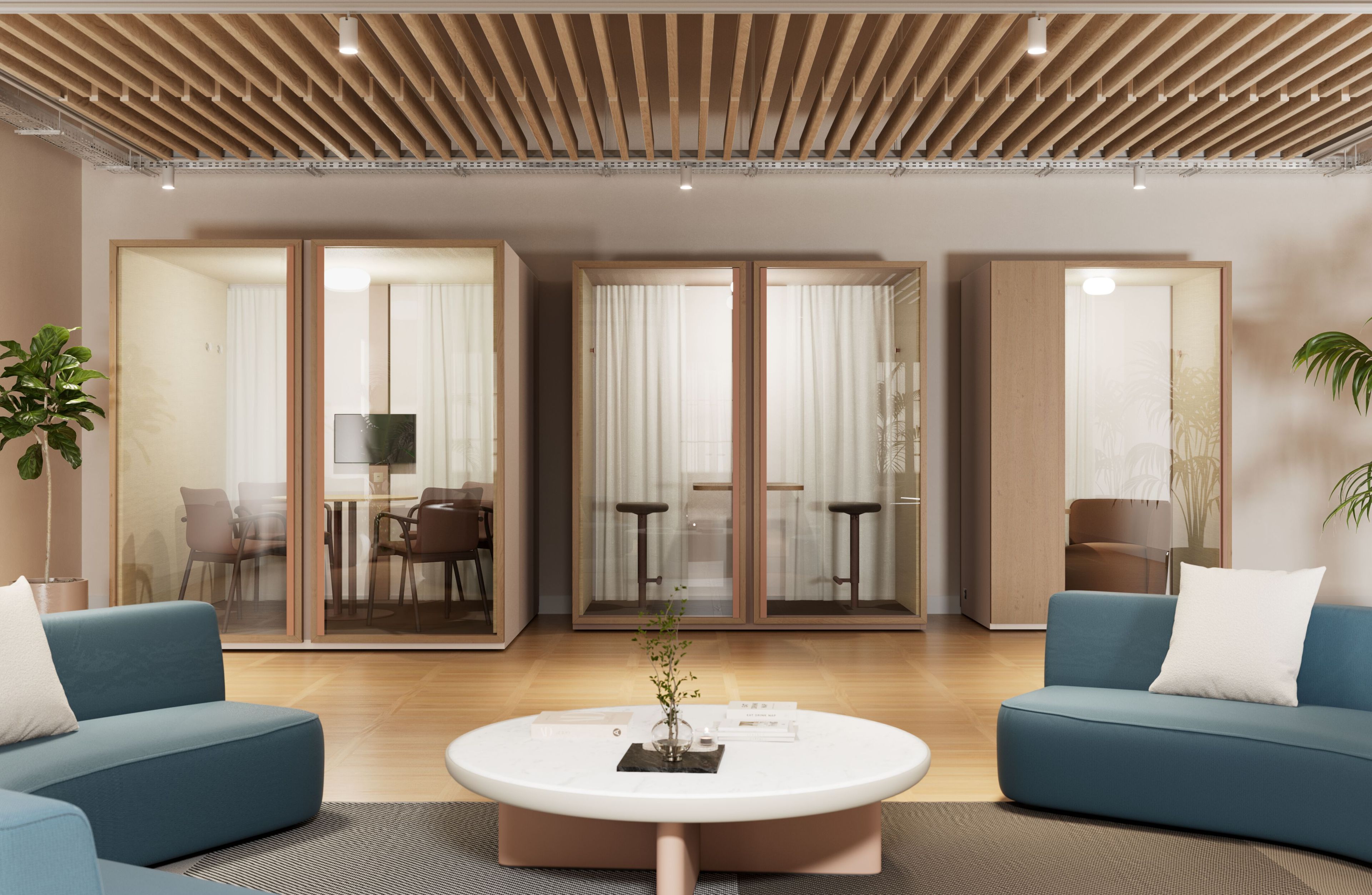 Акустическая офисная кабина со встроенным освещением Kettal Kall ARCH-00002525 - Вид №1