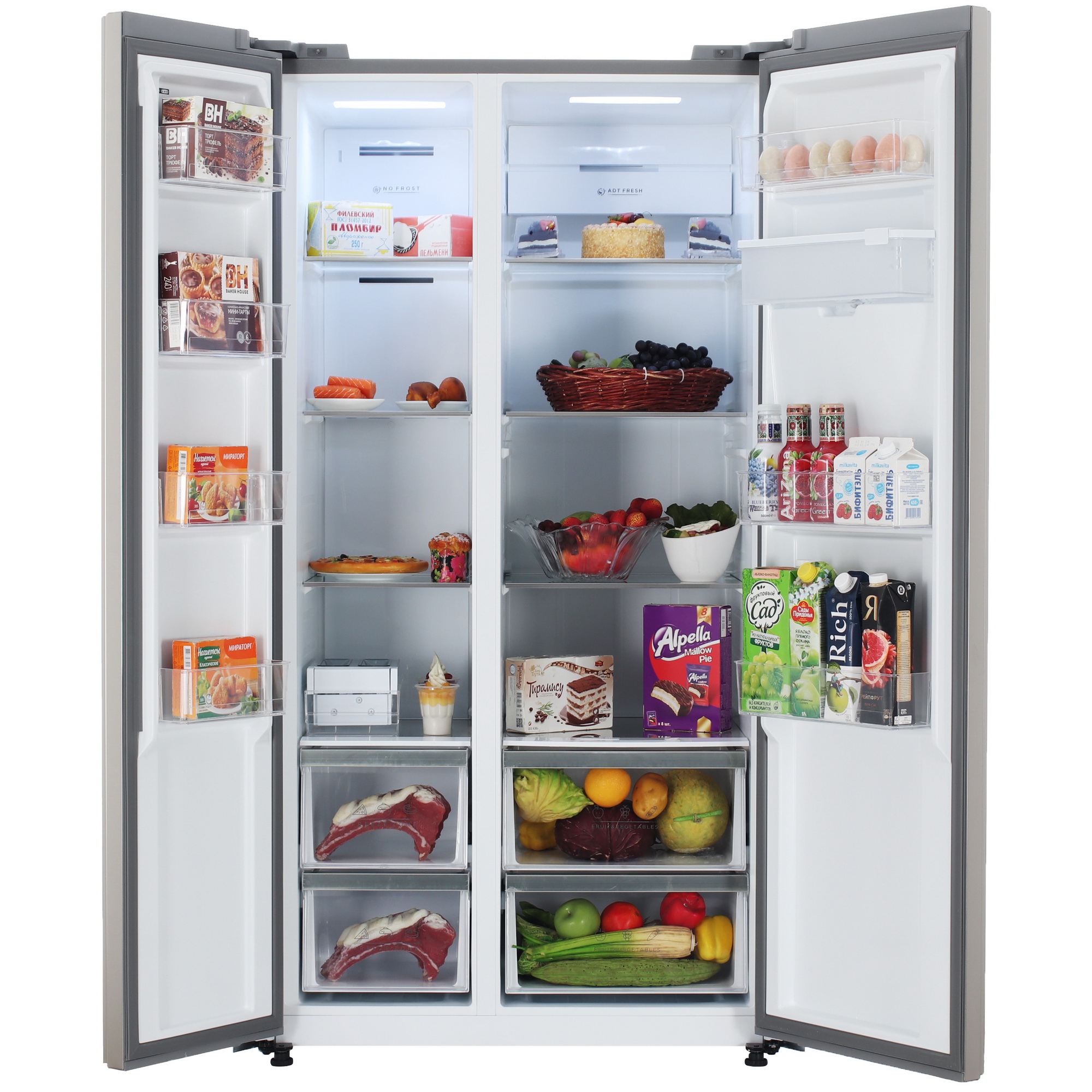 9071484 Холодильник Side by Side   DEXP SBS4-61AMA серебристый STDN-0113117 - Вид №5