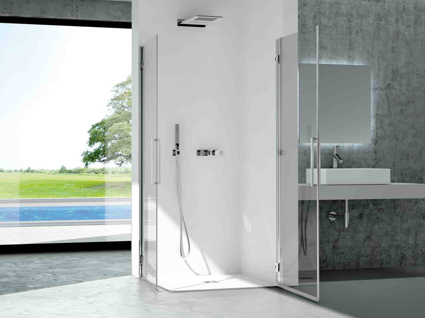 Алюминиевая и стеклянная душевая кабина с распашной дверью CSA Box Doccia София ARCH-00060576