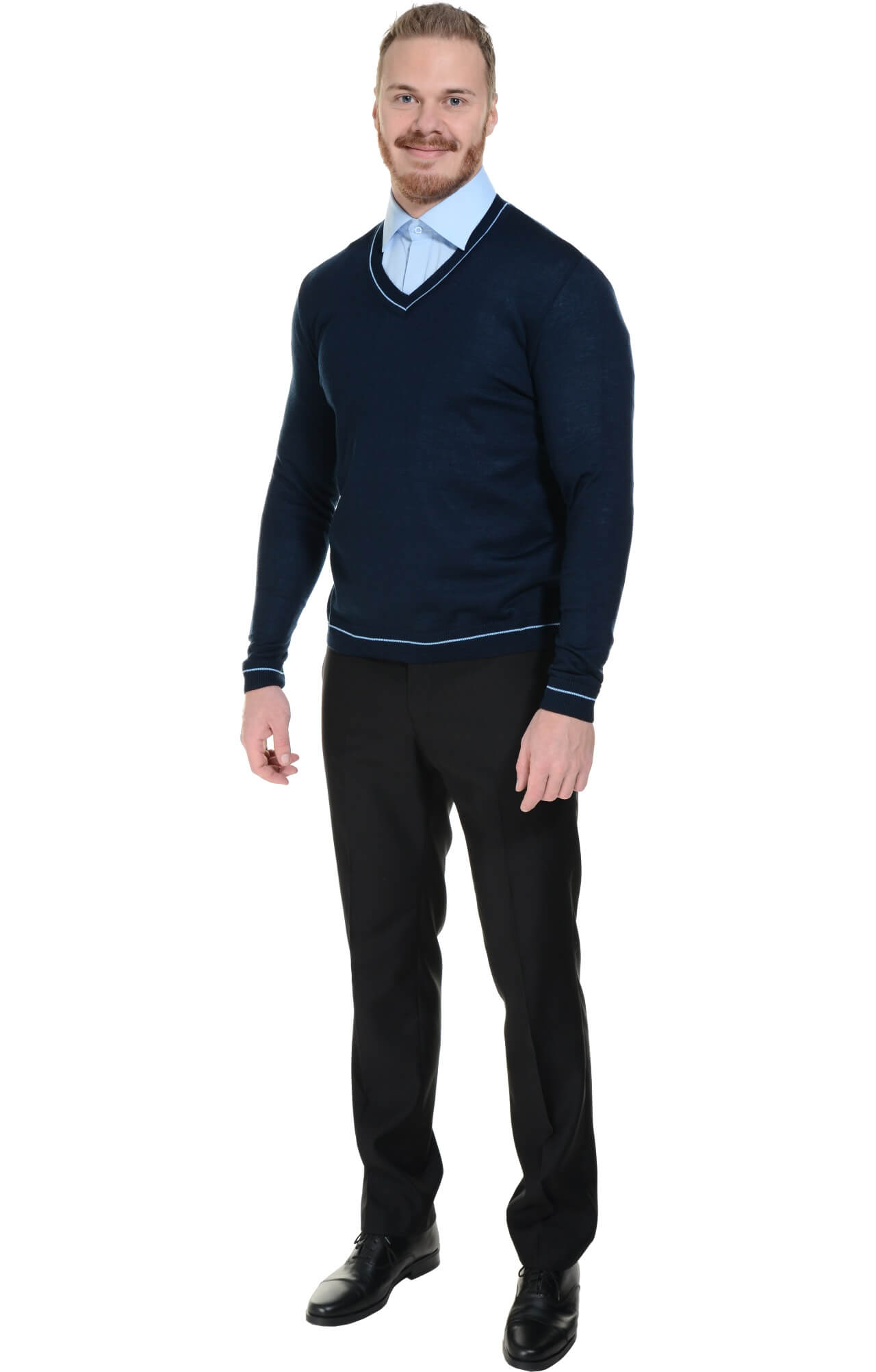 62574 Джемпер мужской темно-синий/голубой  Одежда для охранных структур  размер 56-58 Спецодежда  - Вид №2