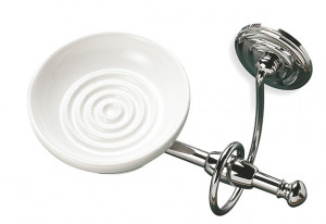 I09(08-BI) Stil Haus Idra, настенная керамическая мыльница, цвет хром - белая керамика