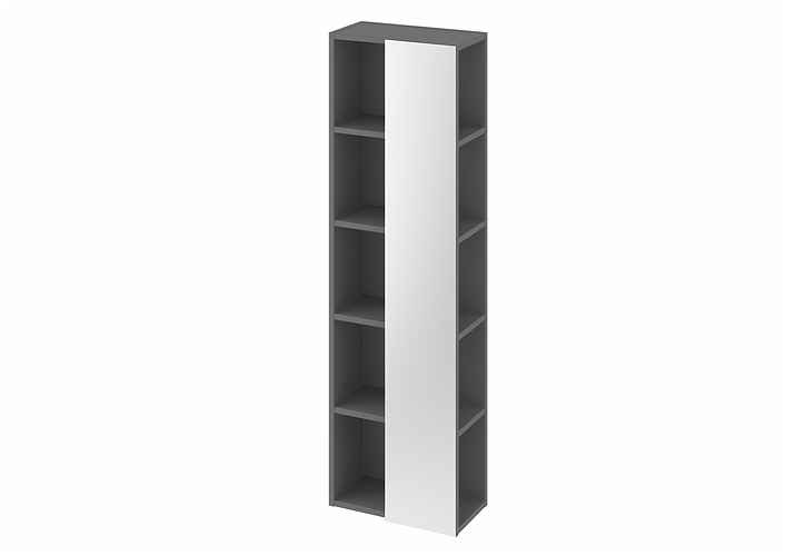 9742373111 IDO Elegant стеллаж, с зеркалом, 400 мм, темно-серый - Вид №3