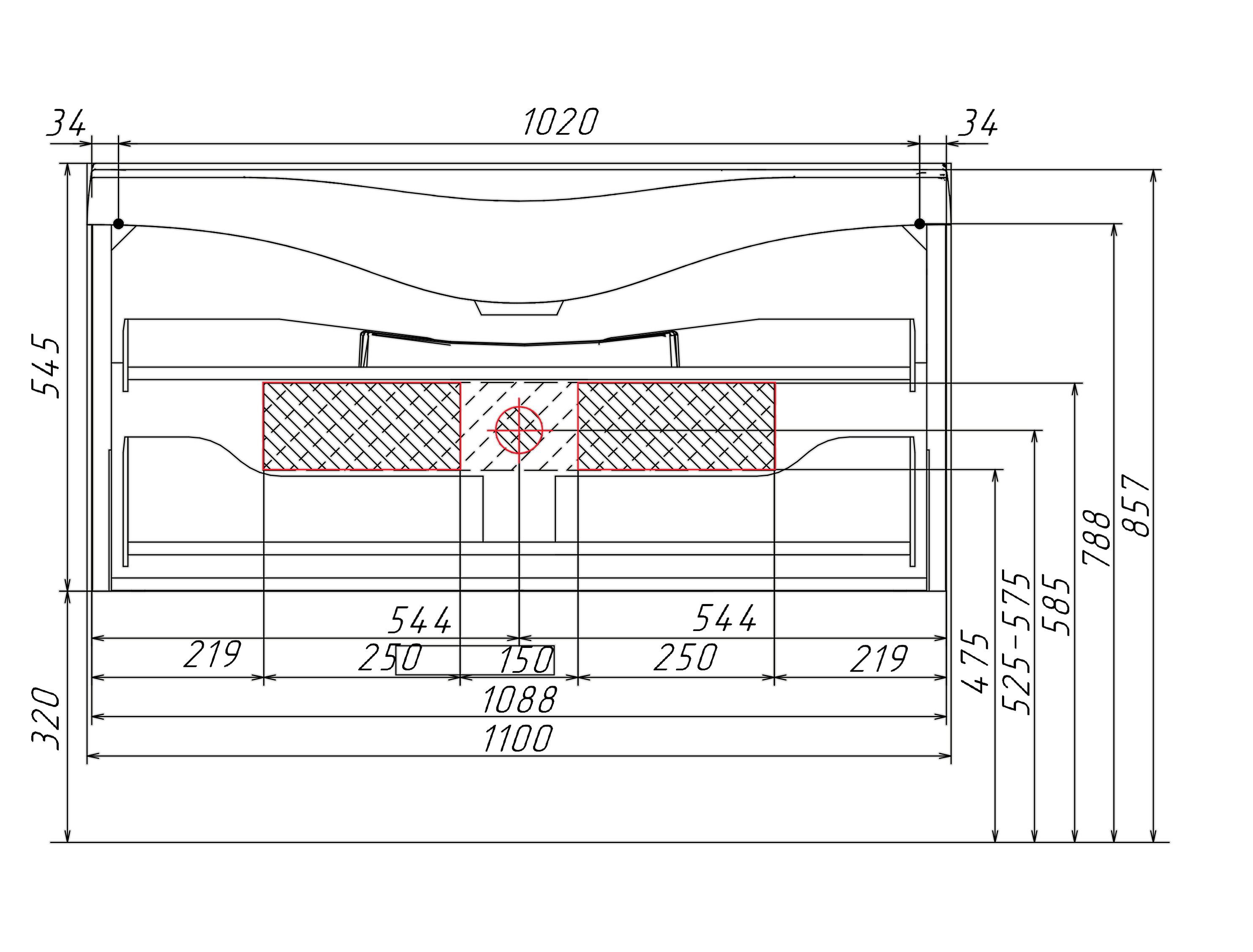 У40418 Тумба с раковиной Eclipse 110, 1я, White 1 Marka Eclipse - Вид №4