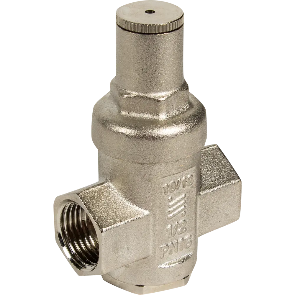 Редуктор давления Valtec поршневой 1/2", никелированная латунь VT.087.N.0445 STLM-2051836