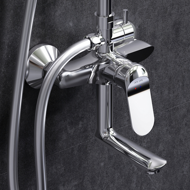 F0785C900 душ.системанабор:см-ль д/ванны/душаверхний душ d220 мм ручной душ 110 мм 1 функц AM.PM Sunny - Вид №3