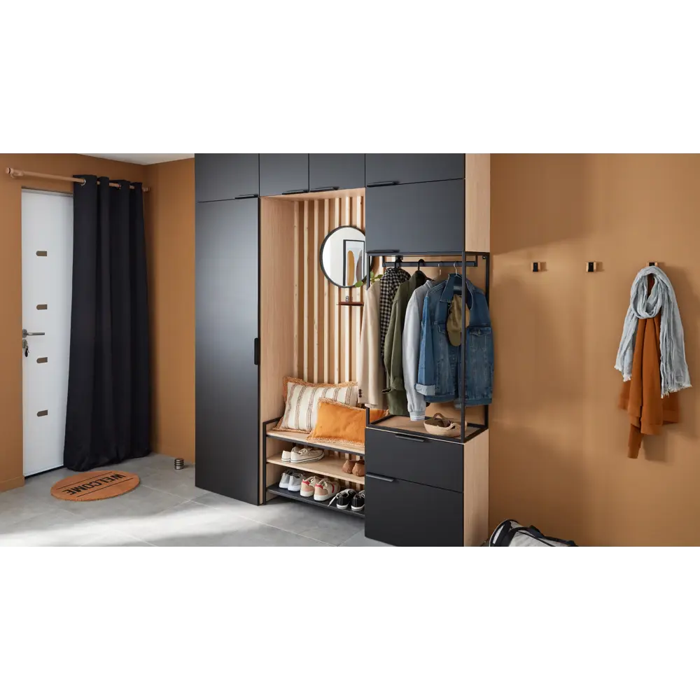 Этажерка для обуви Spaceo 80x55x35 см 3 полки дерево цвет чёрный STLM-2028644 - Вид №5