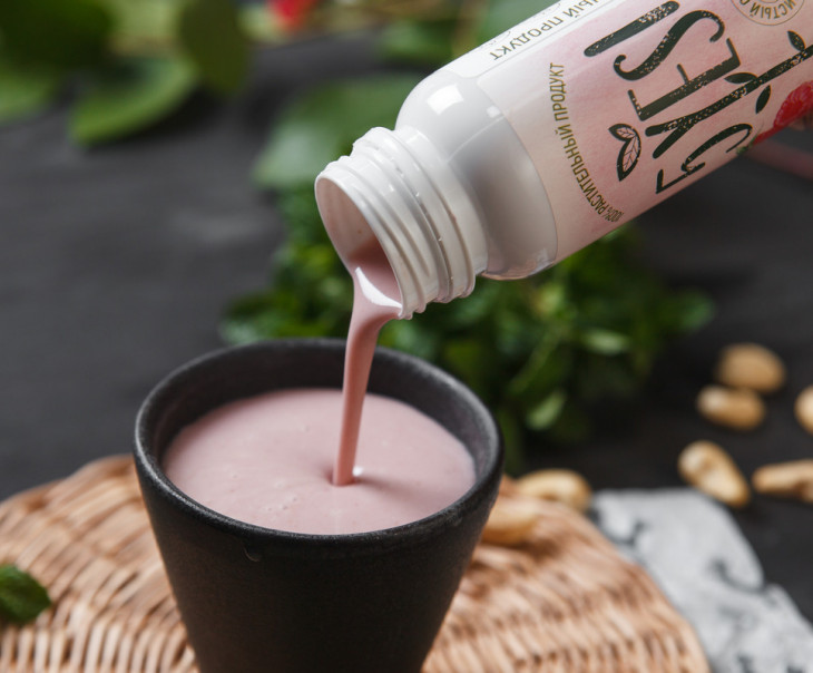 9641 Йогурт питьевой растительный "Малина-клубника" Вкусляндия  - Вид №1