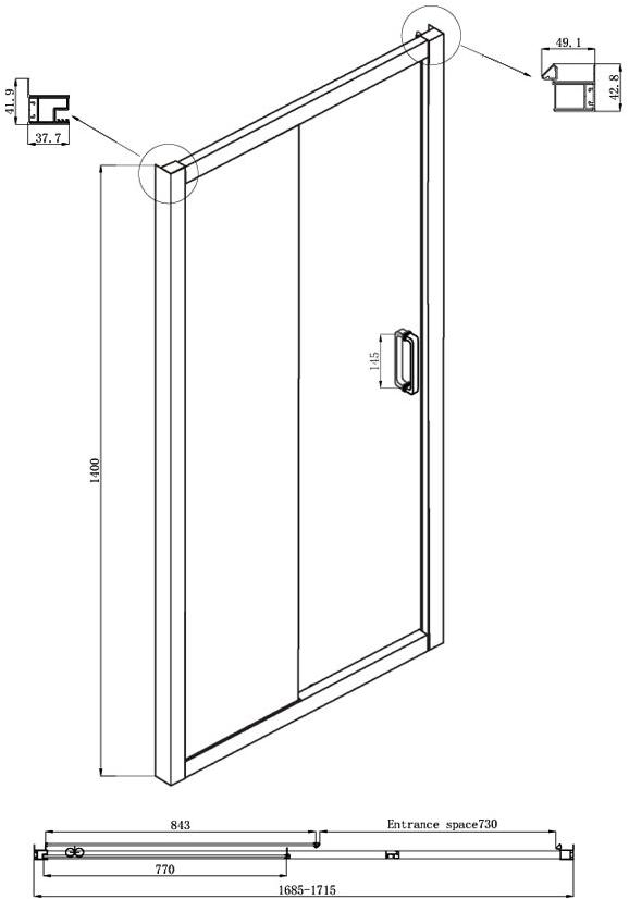 16041105 Душевое ограждения на борт вынны Ambassador Китай Bath Screens - Вид №3