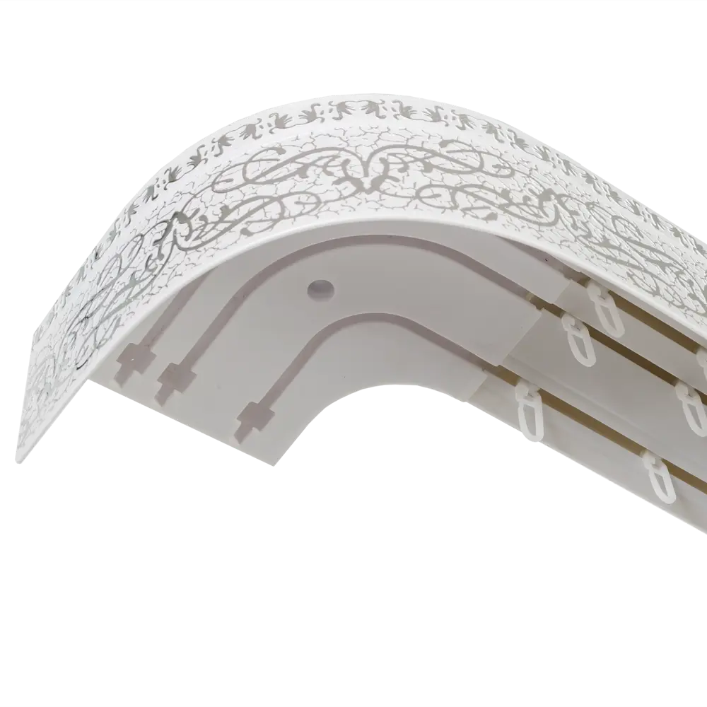 Карниз трехрядный Domlegrand Прима 160 см пластик цвет белый хром 82594942 STLM-2188947  - Вид №3