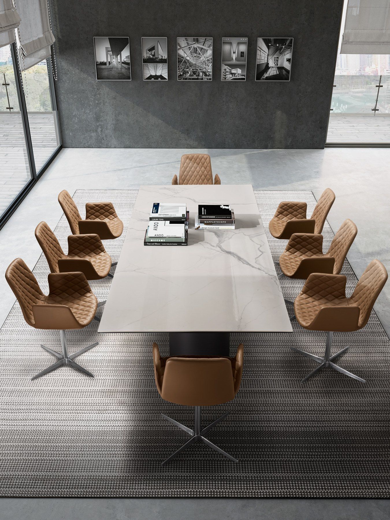 Прямоугольный керамический и металлический стол для гостиной EFORMA цилиндр ARCH-00023070 - Вид №3