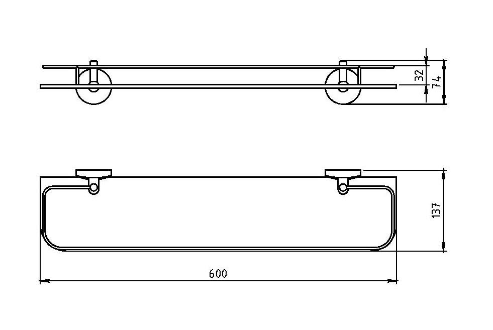 Полка с откидным ограждением Novaservis Metalia 1 6176.0 хром 61760 - Вид №1