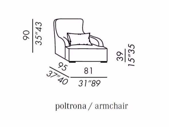 Кресло bergère из ткани Meridiani Liu ARCH-00058685 - Вид №6