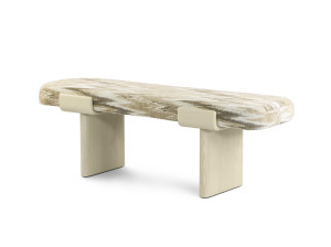 Мягкая скамейка из ткани