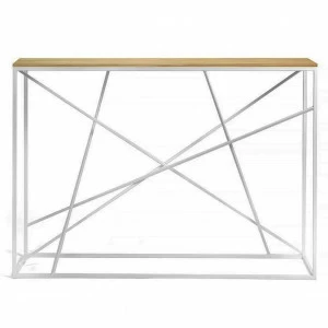 Консоль белая с деревянной столешницей, светлый дуб Wilson INTELLIGENT DESIGN  261015 Бежевый;белый