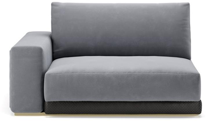 SM Living Couture Мягкое угловое кресло из бархата с одним подлокотником Couture Dvn_02_br/sx_dx - Вид №1