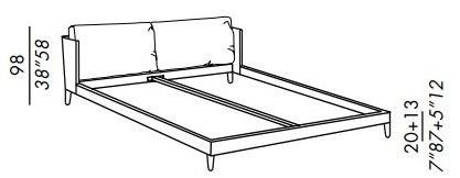 Meridiani Двуспальная кровать из ткани с мягким изголовьем sun-id-1413036 - Вид №3