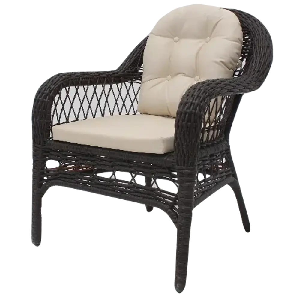 Садовое кресло с подушкой Viktoria65x65x120 см искусственный ротанг коричневый Santreyd STLM-2095553