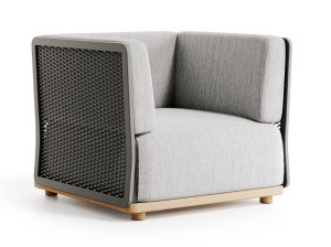 Тканевое садовое кресло с подлокотниками